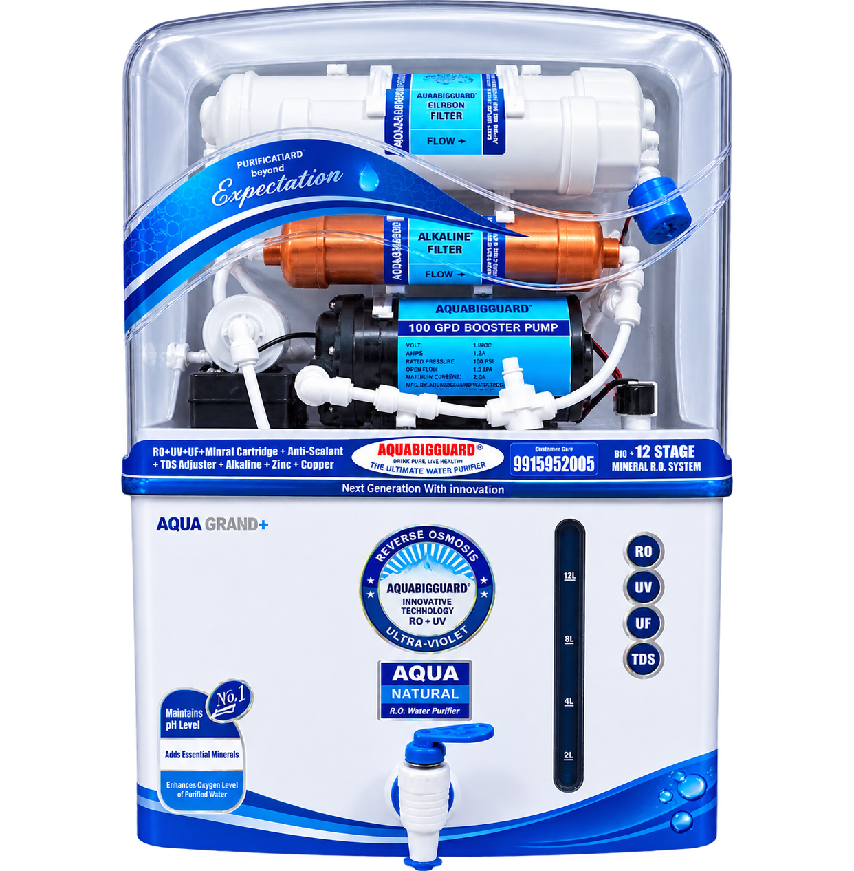 ChatGPT Image Aug 18, 2026, 07_37_27 PM AQUABIGGUARD Starx RO+UV+UF+COPPER+ALKALINE+ TDS CONTROLLER 15 L Water Purifier - Image 1