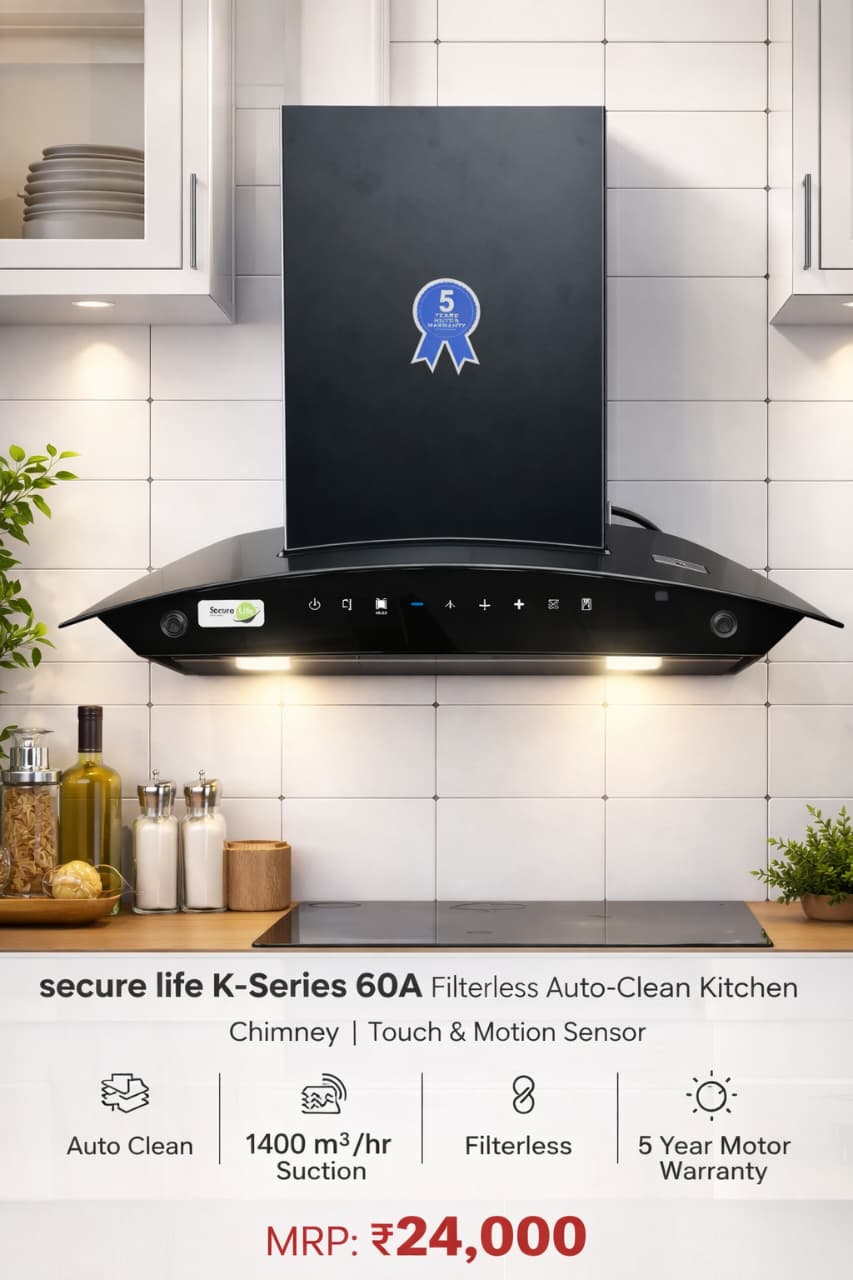 wer Aquabigguard Auto Clean Kitchen Chimney with Powerful Suction & Auto Clean with Touch Support - Image 1